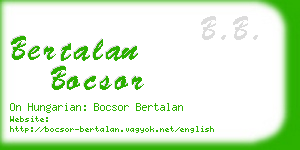 bertalan bocsor business card